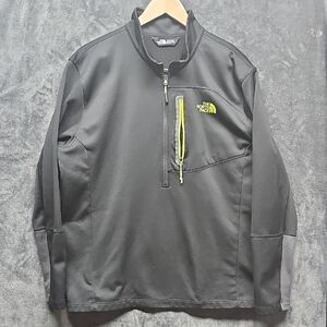 The North Face Men's Black Jacket with Neon Green Details
